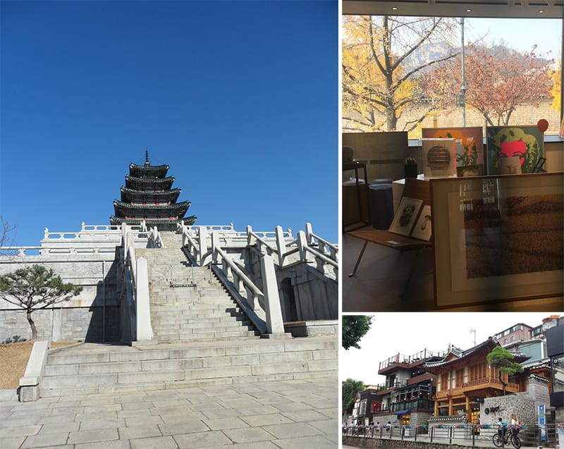 Clockwise from left: National Folk Museum, Print Bakery, Samcheong-dong