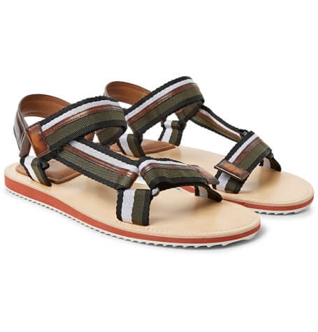 Berluti Striped Leather Sandals