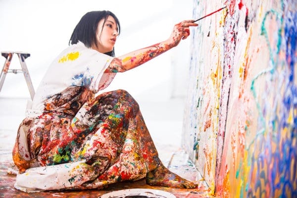 1.	Image of Miwa Komatsu Live Painting. Image courtesy Whitestone Gallery.