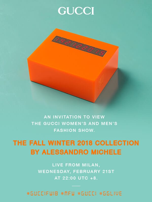 Livestream: Alessandro Michele for Gucci Fall/Winter 2018 Show Livestream: Alessandro Michele for Gucci Fall/Winter 2018 Show