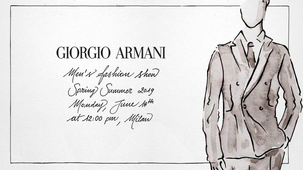 Live: Giorgio Armani Spring/ Summer 2019 Menswear Live: Giorgio Armani Spring/ Summer 2019 Menswear