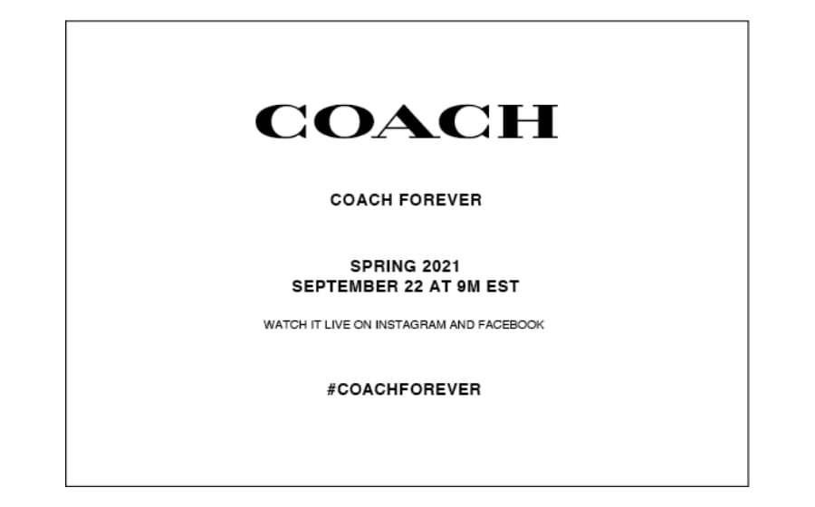 LIVESTREAM — Coach Spring 2021 Collection LIVESTREAM — Coach Spring 2021 Collection