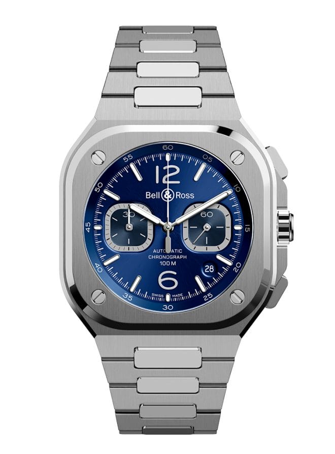 BR05 Chrono Blue Steel New Stainless Steel Watches