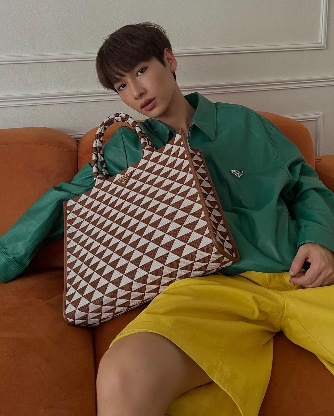 ManCrushMonday Gun Atthaphan Squares Up With the Prada Symbole Bag Men s Folio