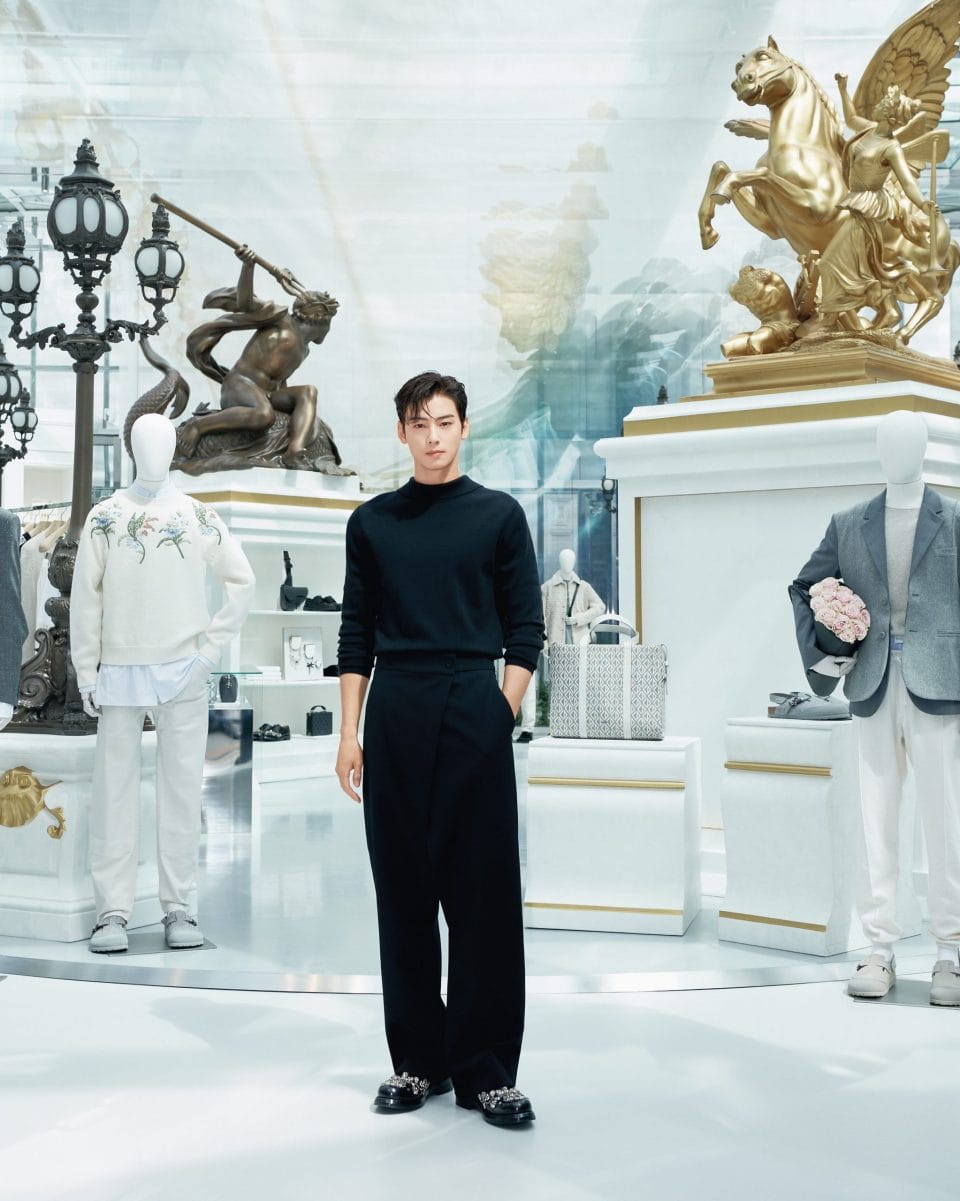 ManCrushMonday — Cha Eun Woo Is Statuesque In All Black At Dior