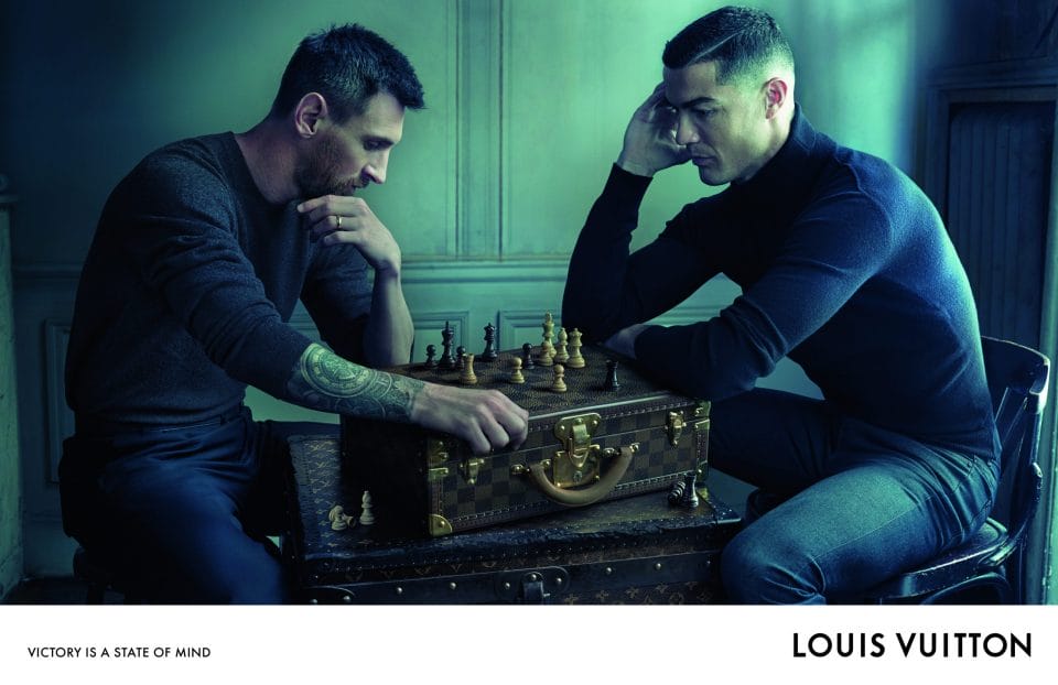 Louis Vuitton Stars Football Icons Lionel Messi and Cristiano Ronaldo in  “Victory is a State of Mind” Campaign - Men's Folio