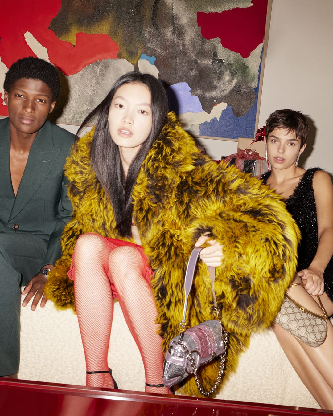 GUCCI リボン Printed silk twill ribbon in bordeaux | GUCCI® US