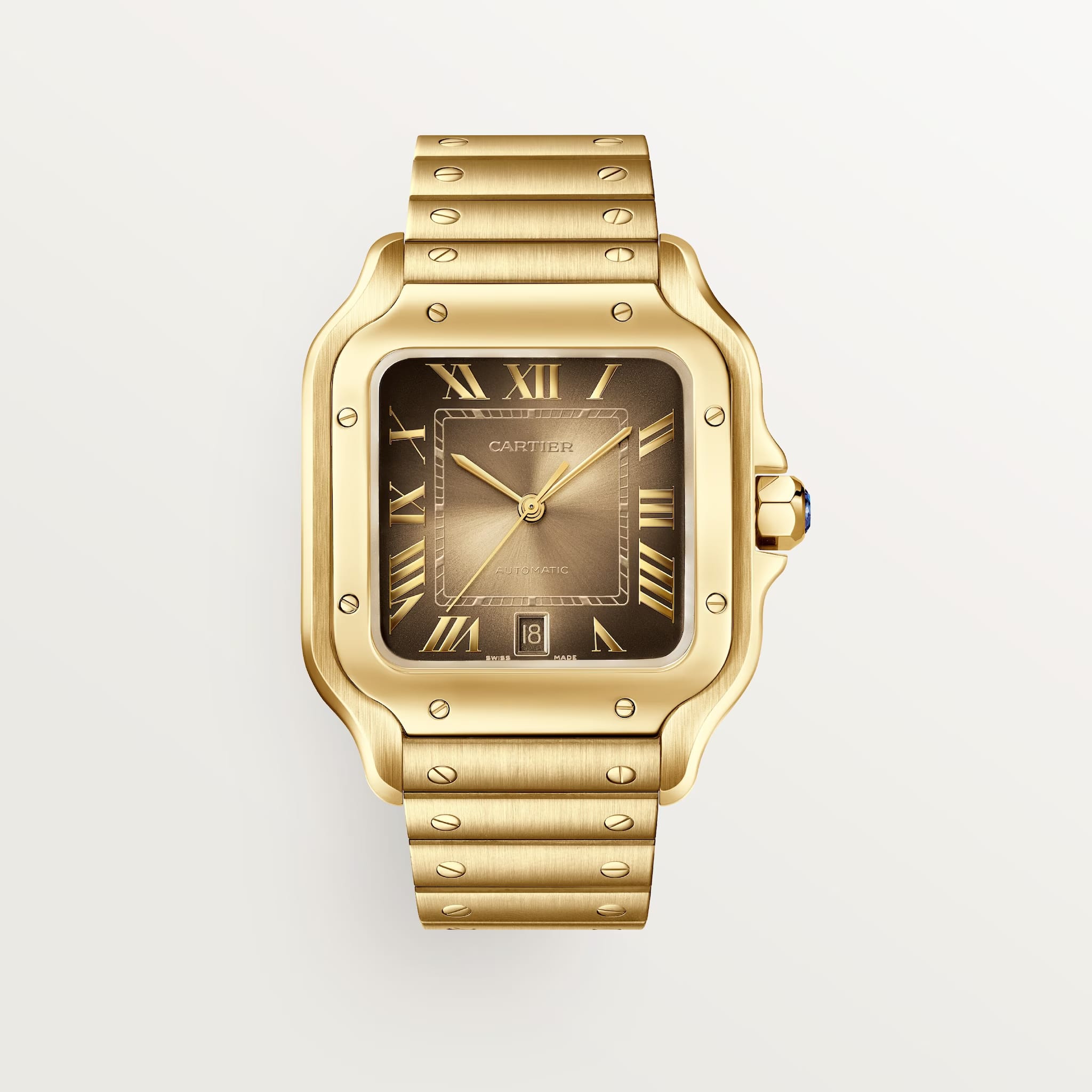 The Santos de Cartier Glows in A Cinematic Gold